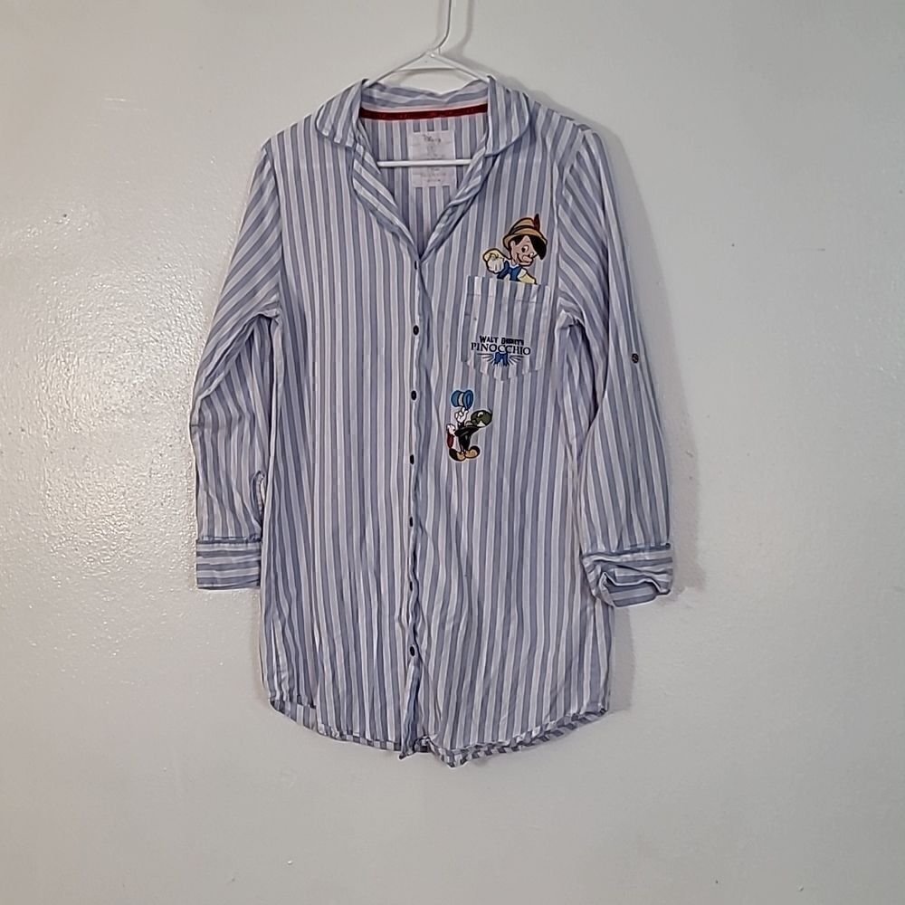 Vintage Disney Pinocchio Striped Sleep Shirt